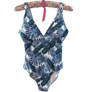 Women's Pink Lily One Piece Swimsuit with Tropical‎ Print Size Small